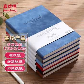 嘉然恒商务肤感羊巴皮笔记本文具本子手写A5加厚软皮面记事本高颜值办公用品工作日志会议记录本企业定制